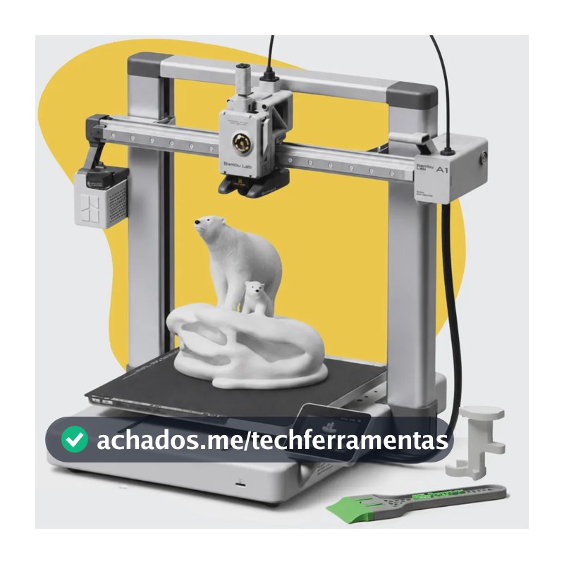 Impressora 3d Fdm Aberta A1 Bambu Lab Sem AMS + Porta Resíduos - Espátula - Chave Manutenção