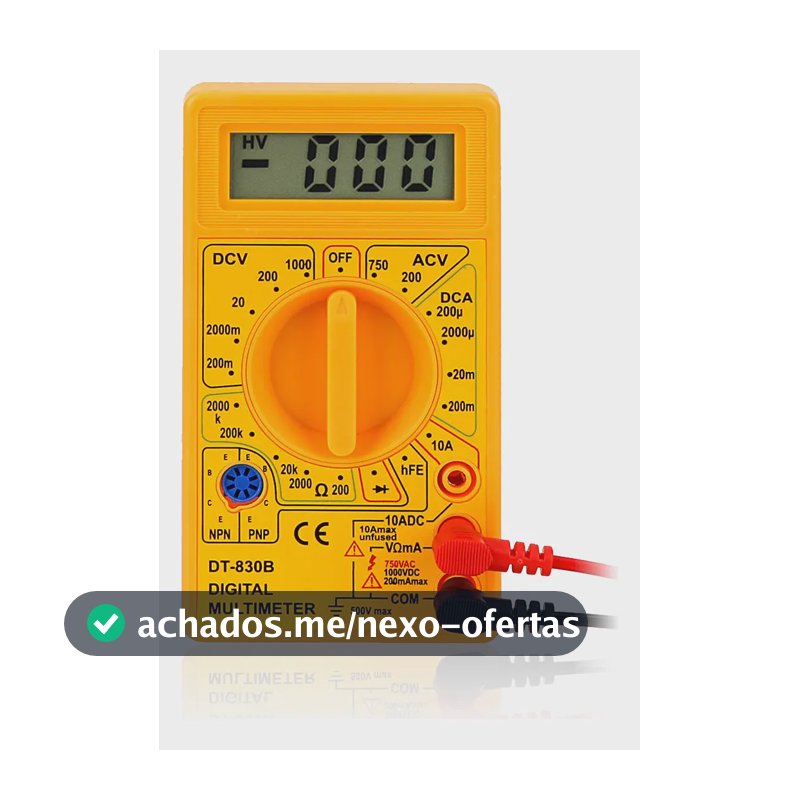 Multimetro Digital Portatil Com Bip Bateria E Ponta De Prova