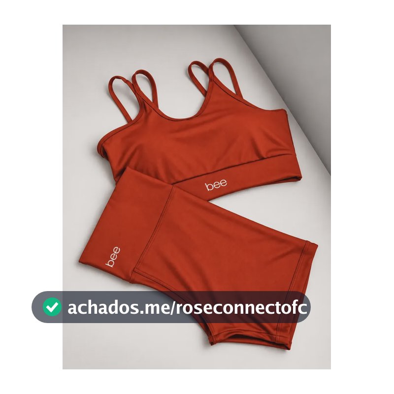Conjunto Fitness Bee Top Cropped E Short Premium Feminino Terracota Liso M