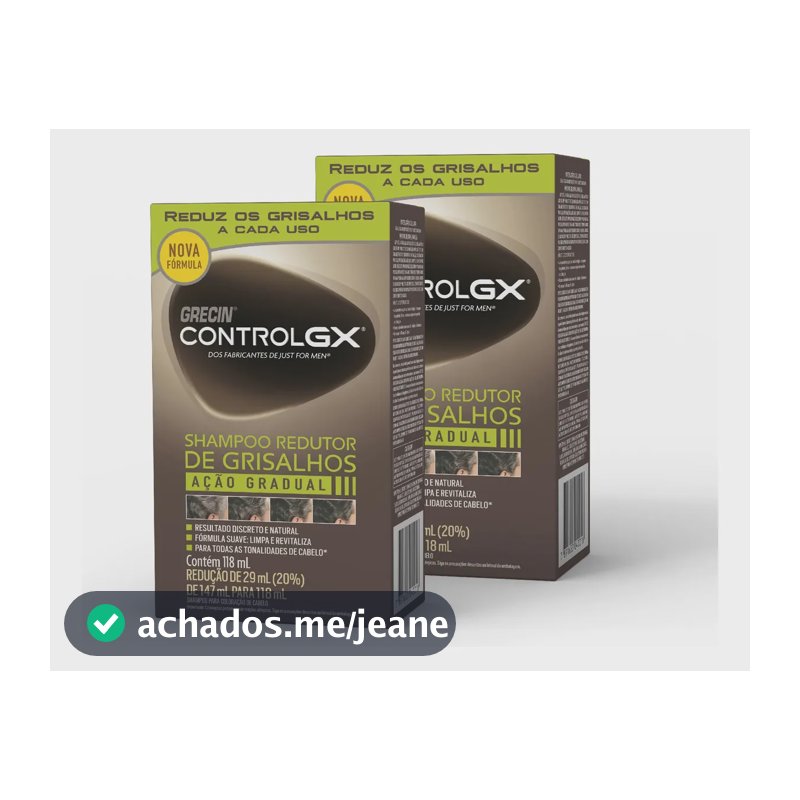 Kit Shampoo Tonalizante Grecin Control GX Redutor de Grisalhos 2 Unidades 118ml