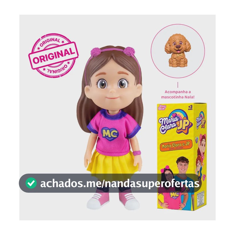 Boneca Maria Clara Tween Com Cachorrinho 23 Cm - 3072 Baby Brink