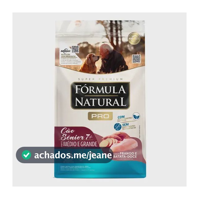 Ração Fórmula Natural Super Premium Pro Cão Sênior Portes Médio e Grande Sabor Frango e Batata-Doce 15kg