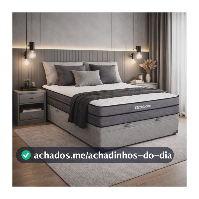 Box Baú Viúva Colchão Núvia Airtech Superpocket Ortobom 128 Cinza