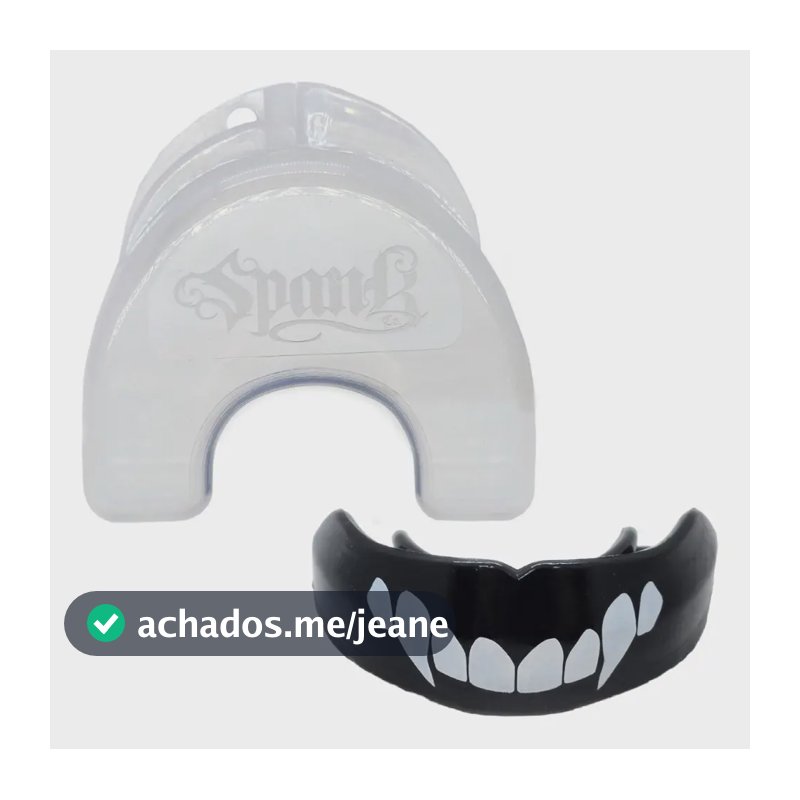 Spank Protetor Bucal Profissional Moldável com estojo VAMPIRO Boxe Muaythai Jiu-Jitsu MMA Kickboxing Futebol Basquete Esporte de Contato Preto