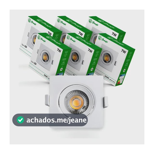 Kit 10 Spot Luminária 7w Qd Rd Frio 6500k Quente 3000k