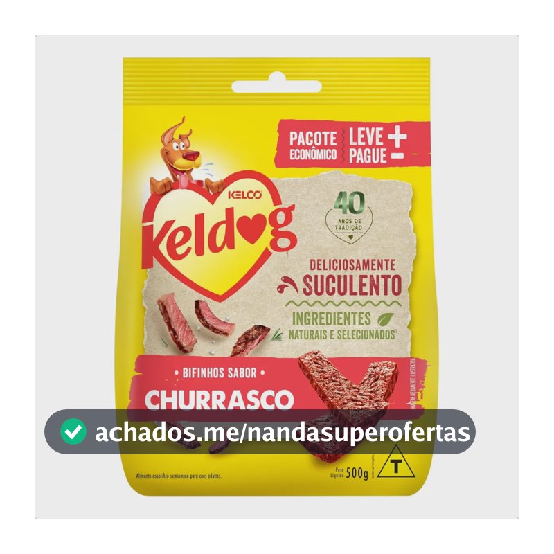 Bifinho Para Cães Adultos Churrasco Keldog Criadores 500g