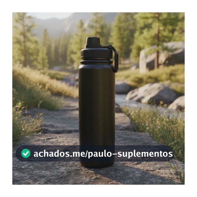 Garrafa Térmica Agua Inox Parede Dupla Quente Frio Com Tampa Preto