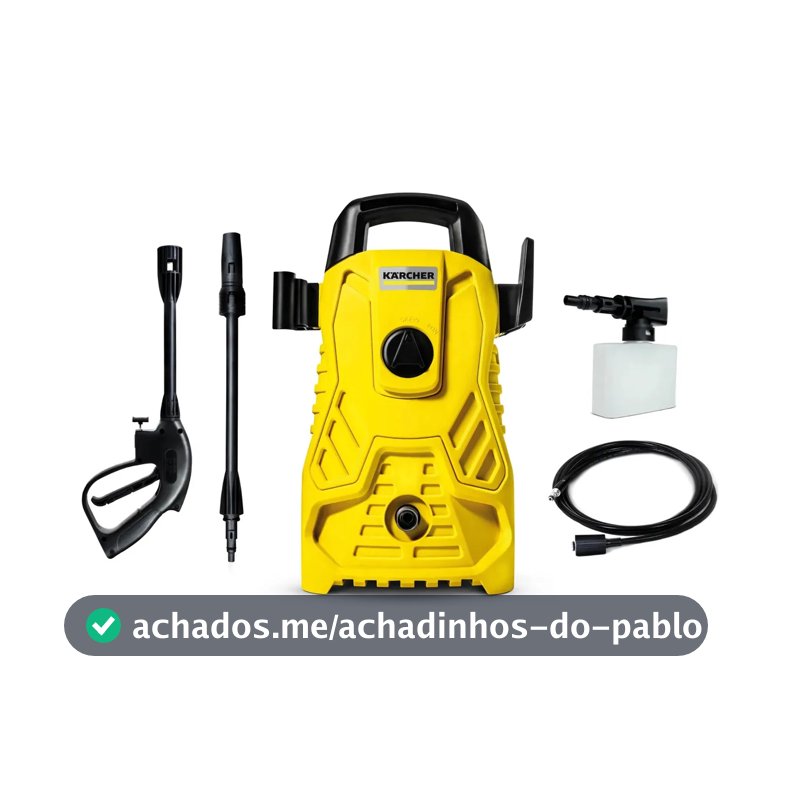 Lavadora de Alta Pressão Kärcher Compacta 1.500 PSI/Libras 1400W 300L/h com Aplicador de Detergente e Lança Regulável 220v