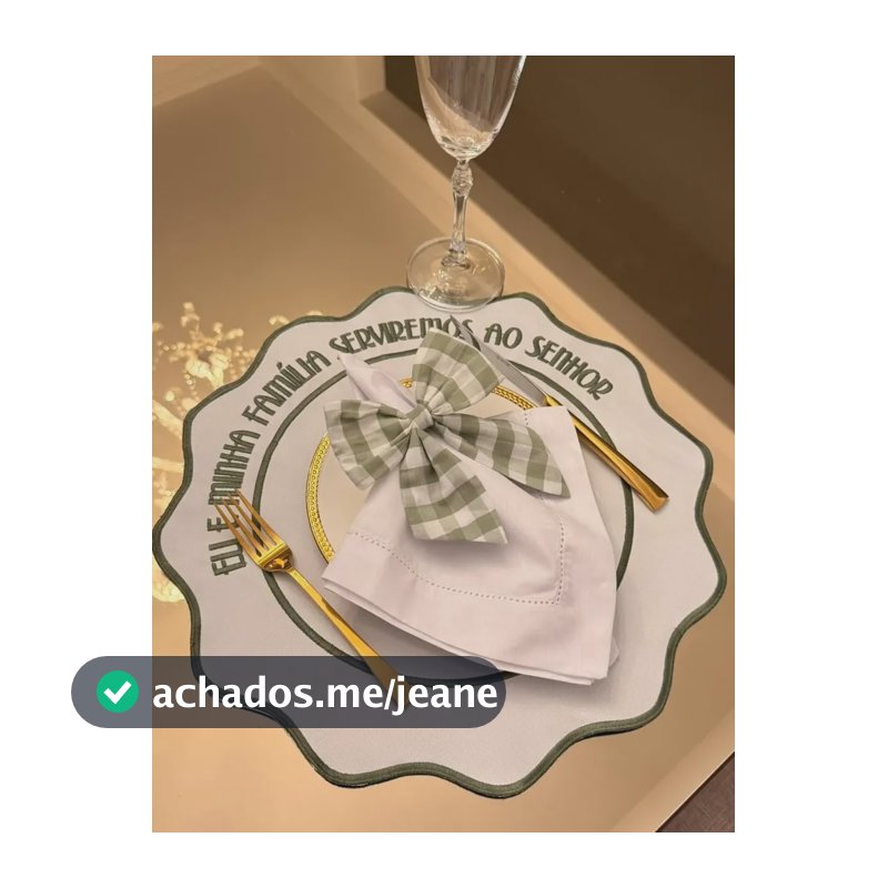Jogo Americano Eu E Família Serviremos Ao Senhor 35x35cm