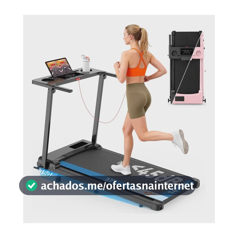 Esteira Elétrica Residencial / Caminhador Esteira Compacta E Dobrável Com Barra De Apoio, 6%,max 12km/h; Portátil, Para Caminhada, Corrida E Exercícios; Com Display Led