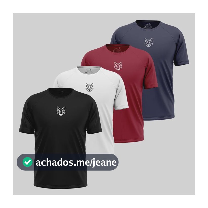 Kit 4 Camisetas Masculinas Dry Lobo Alpha