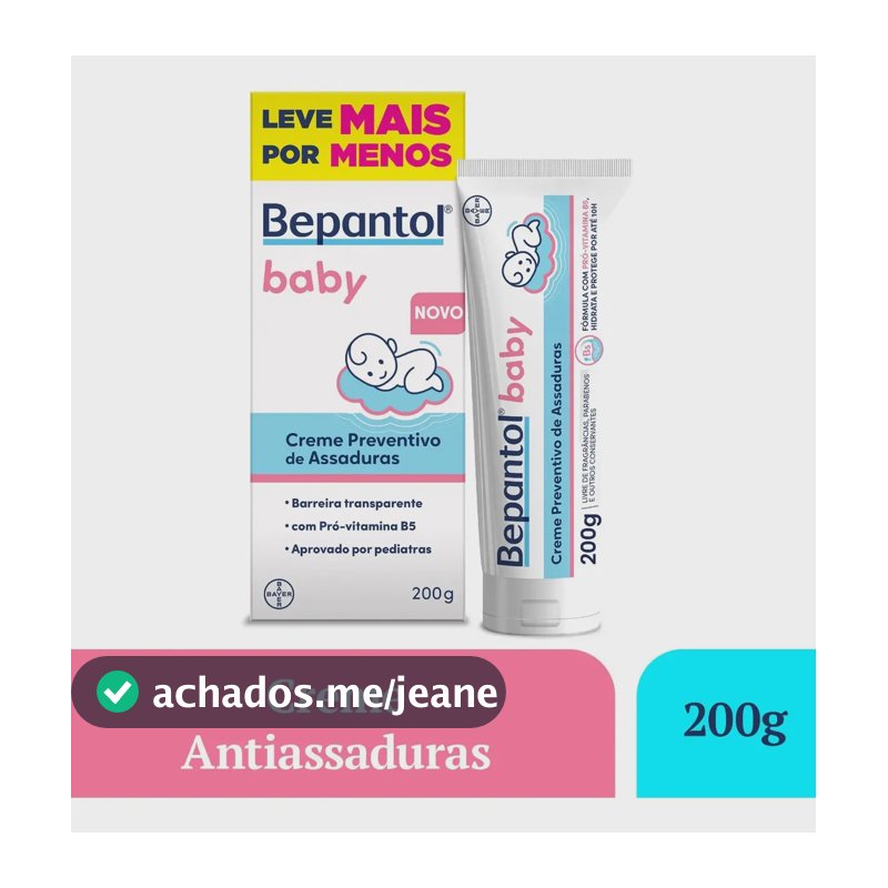 Bepantol Baby Pomada Assadura Bebe Hipoalergênica, 200g