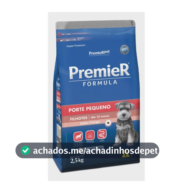 Ração Premier Super Premium Filhote Raças Pequenas Sabor Frango 2,5kg