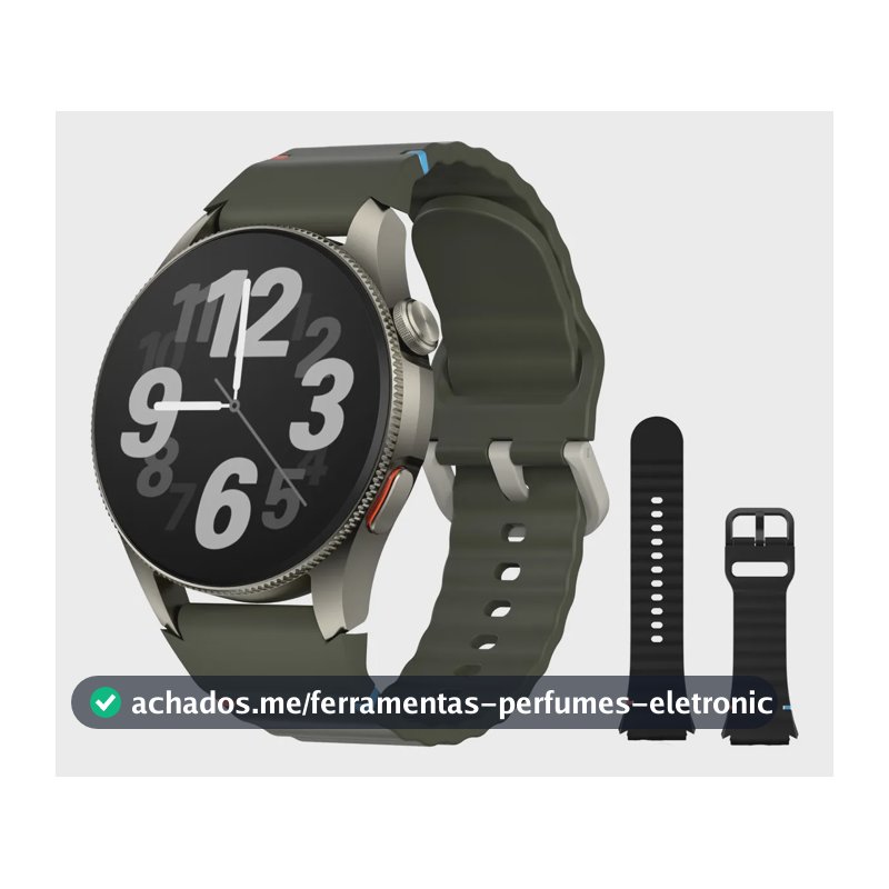 Smartwatch Aurafit Trek 2 Com Gps Resistente À Água 3atm Titânio Mesh Preto/verde