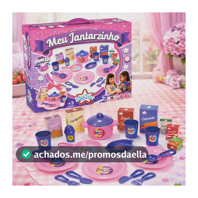 Brinquedo Infantil De Cozinhar Faz De Conta Meu Jantarzinho Rosa