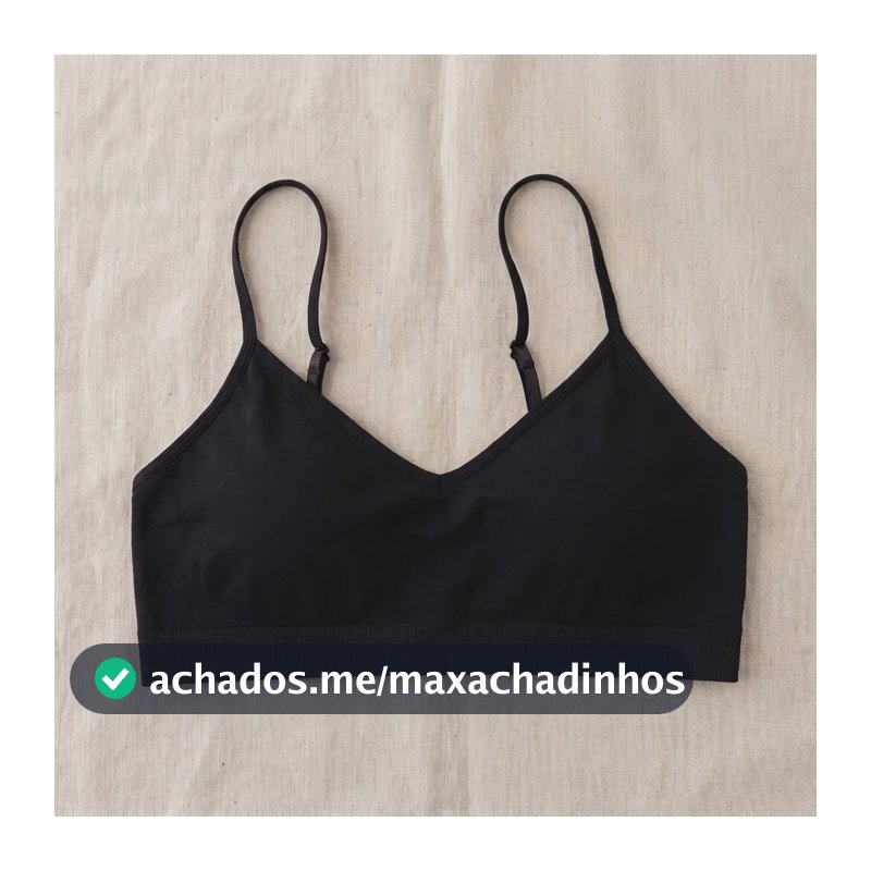 Top Sutiã Sem Bojo Cropped Lingerie Mercado Livre Basics Preto Liso P