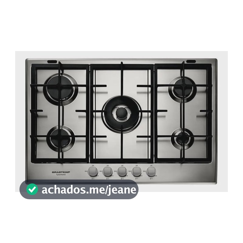 COOKTOP A GÁS BRASTEMP GOURMAND 73CM 5 QUEIMADORES COM DUPLACHAMA