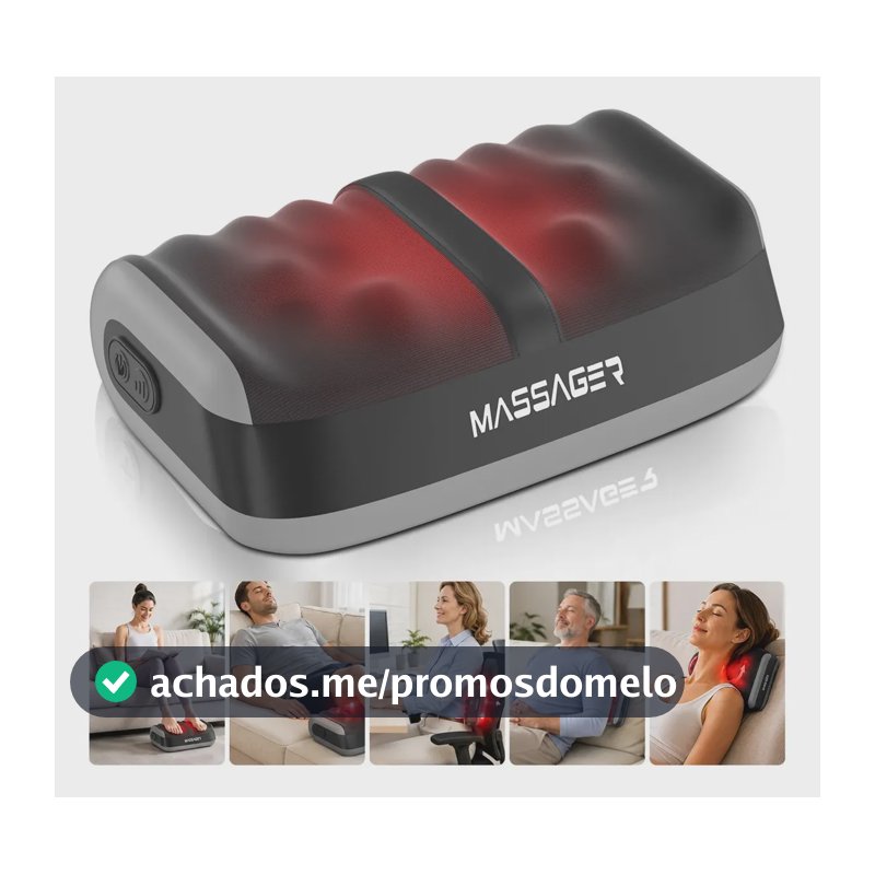 Massageador De Pés Elétrico Buaerfa Portátil com Aquecimento E Rolos, Shiatsu, Massagem Para Pernas E Panturrilhas, Presente Para Homens E Mulheres, Ideal Casa E Escritório, 127/220V universal