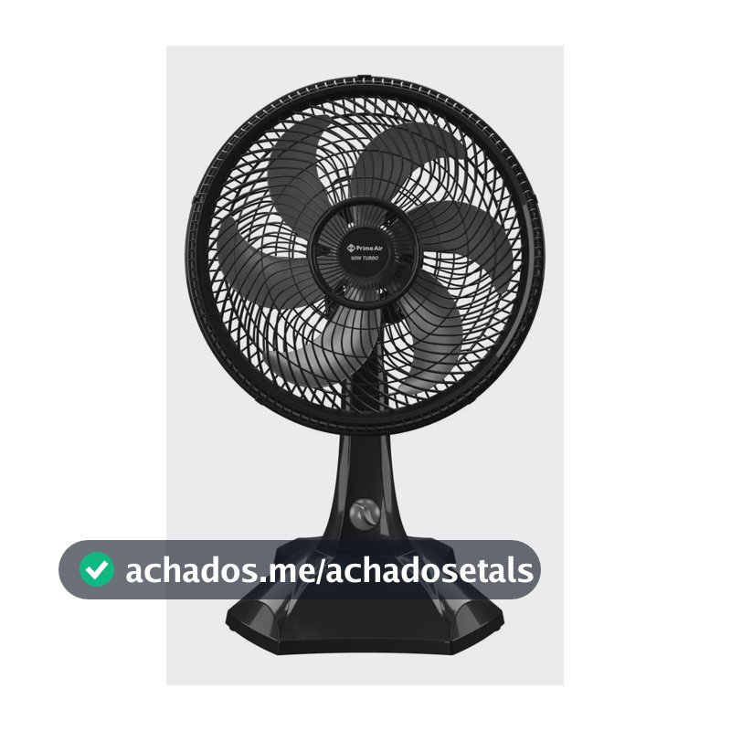 Ventilador De Mesa Britânia Prime Air AVTE300 Preto com 6 Pás e 3 Velocidades