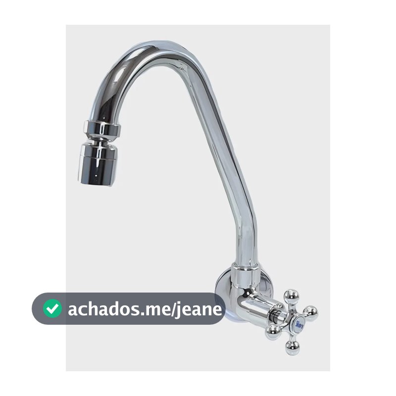 Torneira De Cozinha Parede Metal Bica Móvel Articulada Prateado Cromado