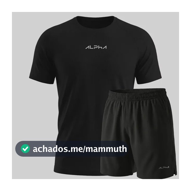 Kit Bermuda+camiseta New Fluid Dry Fitness Academia Alpha