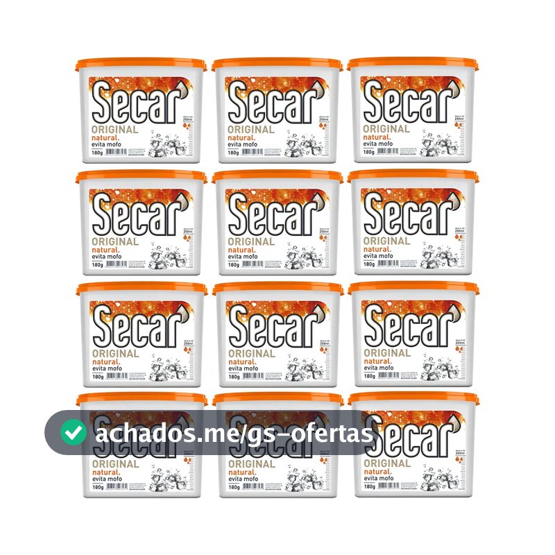 Kit C/ 12un Anti Mofo Secar 180g - Desumidificador Armário