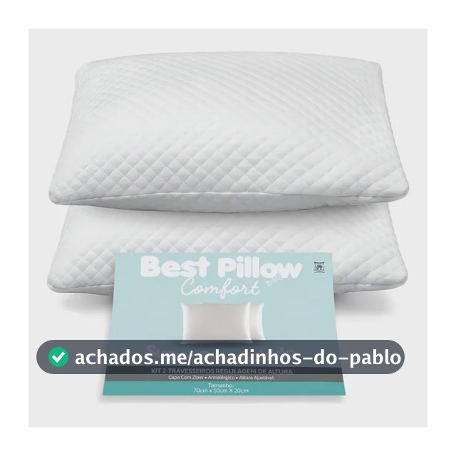 Kit 2 Travesseiros M Casa Altura Regulável 70x50cm Antialérgico