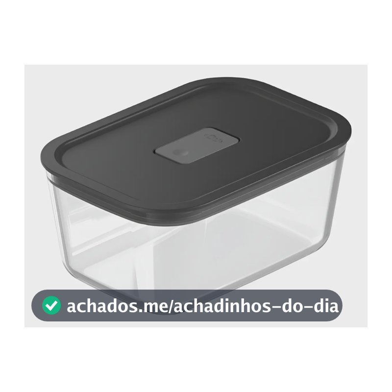 Pote De Vidro Hermético Ou 1,2l Linha Fresh Lock Cor Black