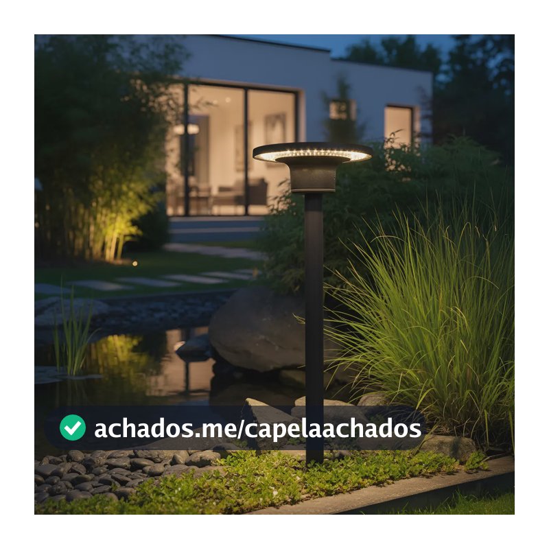 Poste Balizador De Jardim 60 Cm Branco Quente 12w Promoção Branco Quente Preto