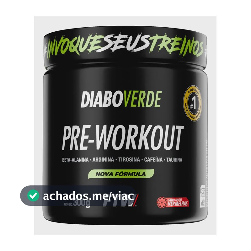 Suplemento FTW Diabo Verde Pre-Workout en pó sabor frutas vermelhas x 300g