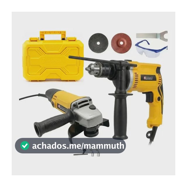 Kit Furadeira Parafusadera + Esmerilhadeira Lixadeira Maleta