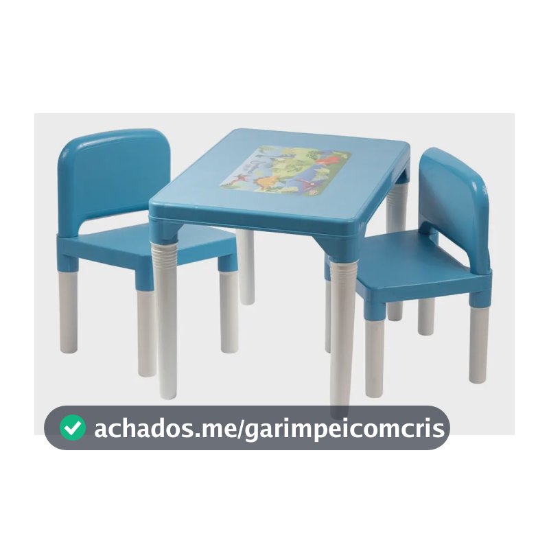 Mesinha Infantil Kids Baby Hercules Com 2 Cadeiras Plástico Azul