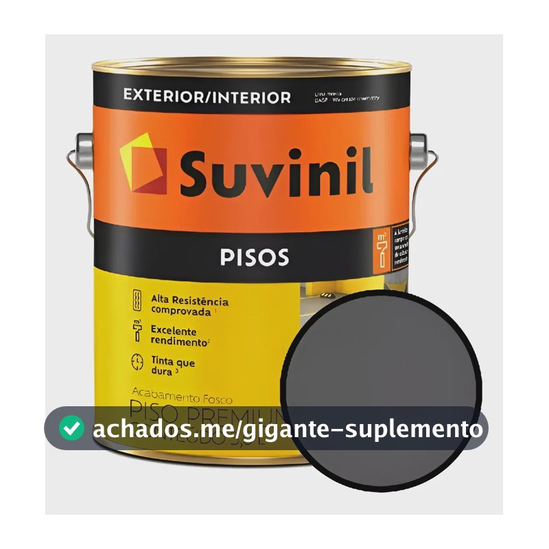Tinta Acrílica Suvinil Premium Para Piso 3,6l Cores Basicas Cinza-escuro Fosco