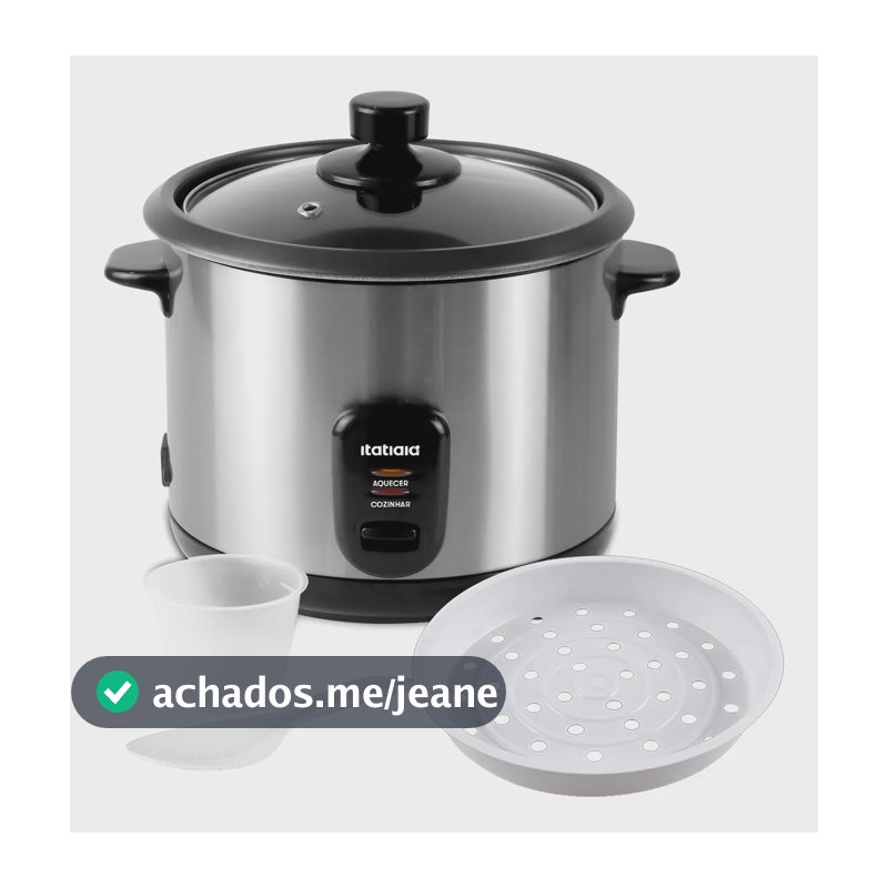 Panela De Arroz Elétrica 10 Xícaras 1.8 Litros Prateado