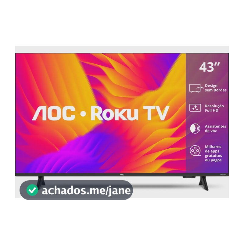 Smart Tv 43 Aoc Led Roku Full Hd Wi-fi 60hz Hdmi Usb 43s5155/78g