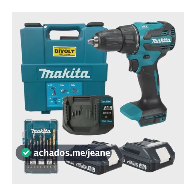 Parafusadeira Impacto 18v Dhp490wve + Jogo De Broca - Makita