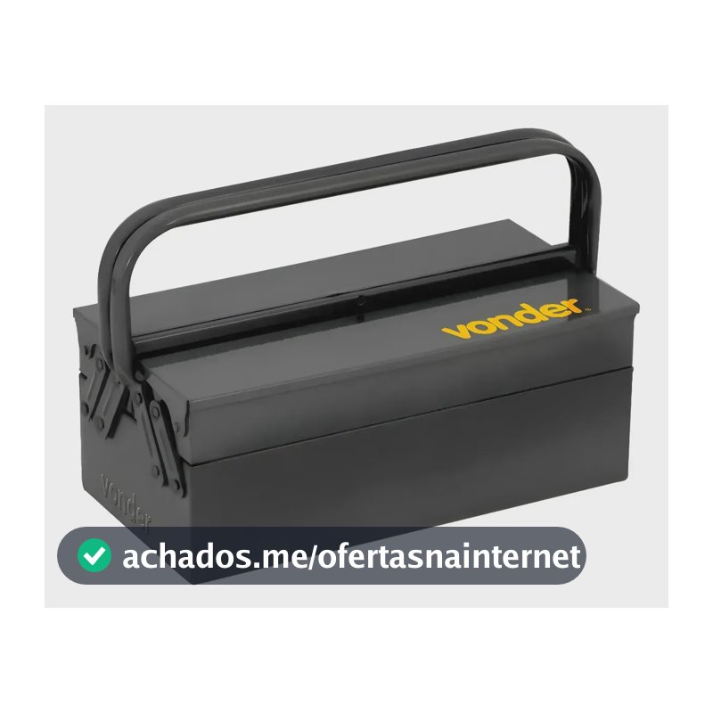 Caixa Para Ferramentas Metalica 03 Gavetas 40x19x16 Vonder Preto