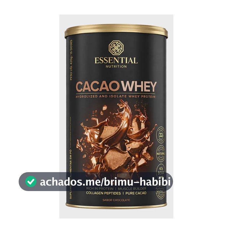 Cacao Whey 420g Essential Nutrition Whey Protein Isolado Cacao Whey 420g