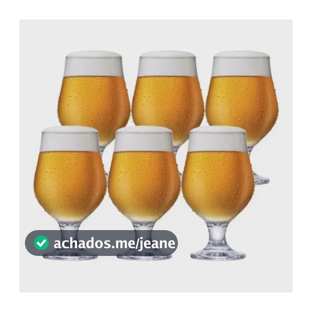Jogo 6 Taças Cerveja Vidro Cristalino 400ml M&K Home - Bares e Restaurantes