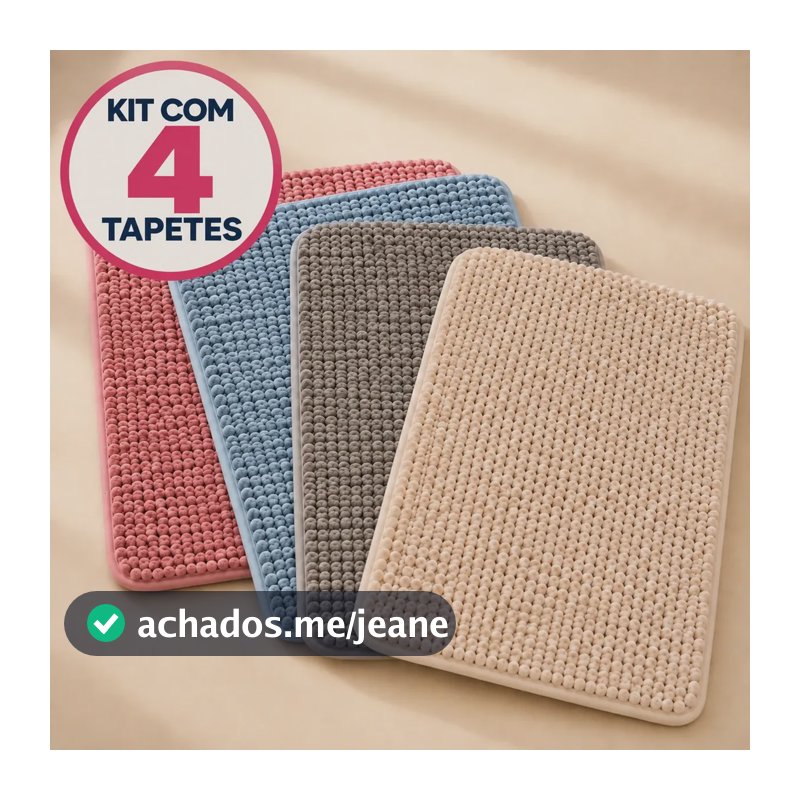 Kit 4 Tapetes De Banheiro 38x58 Antiderrapante Bolinha Macio Sortido Bolinha