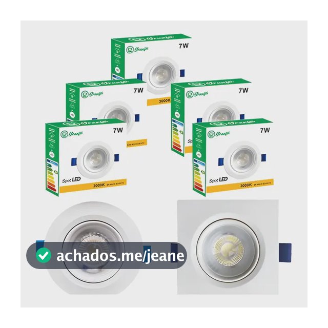 Kit 10 Spot Luminária 7w Qd Rd Frio 6500k Quente 3000k