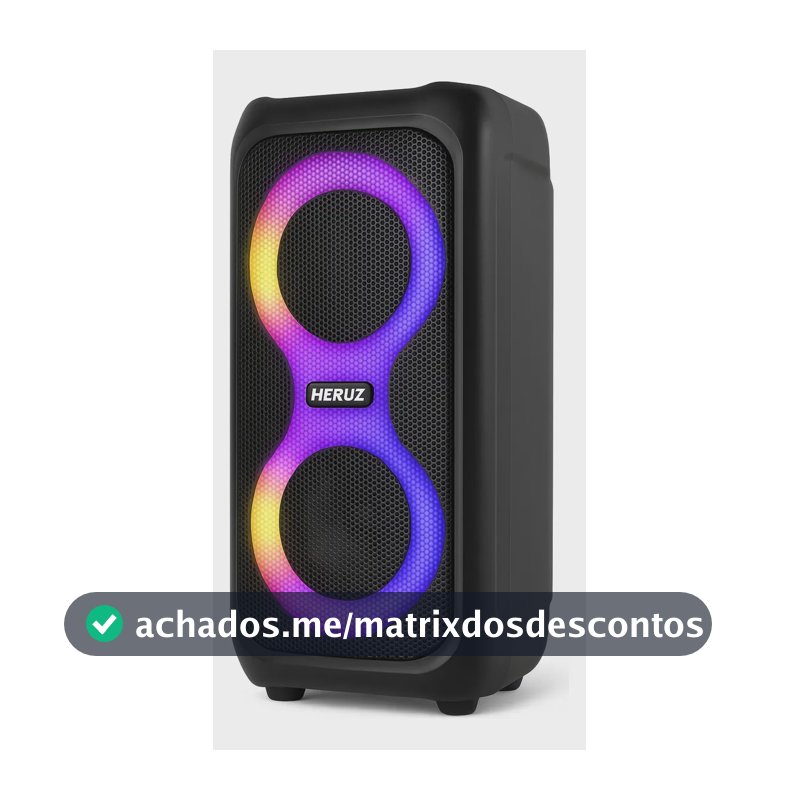 Caixa de Som Bluetooth Caixinha Grande 2 Altos Falantes 10w-hz 5.0 Boombox Com Radio Fm E Entrada Usb Pendrive