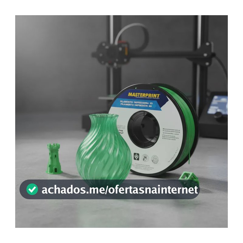 Filamento De Impressora 3d Petg 1,75mm 1kg Masterprint Verde Translucido