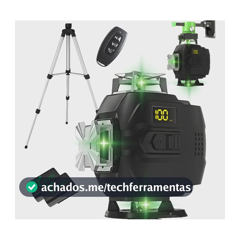 Nível A Laser 16 Linhas Verde Automático 360° 4d + Tripé