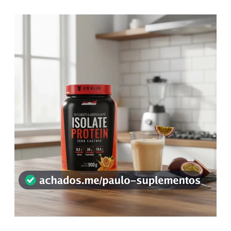 Proteína New Millen Premium Whey Isolado Isolate em pó sabor Maracujá x 900g