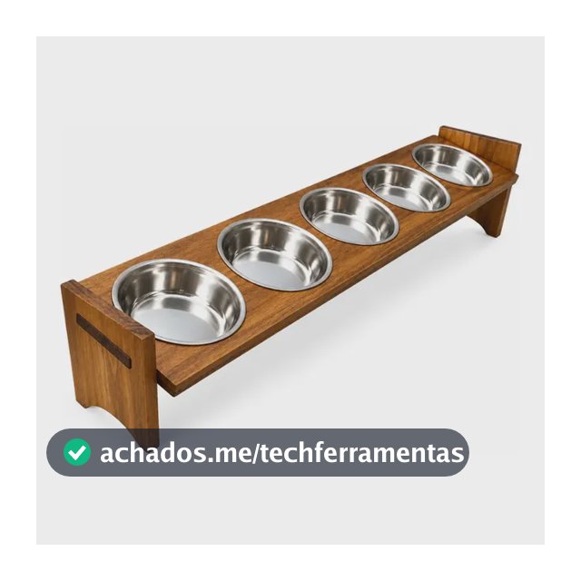 Comedouro Gato 5 Potes Quíntuplo Aço Inox