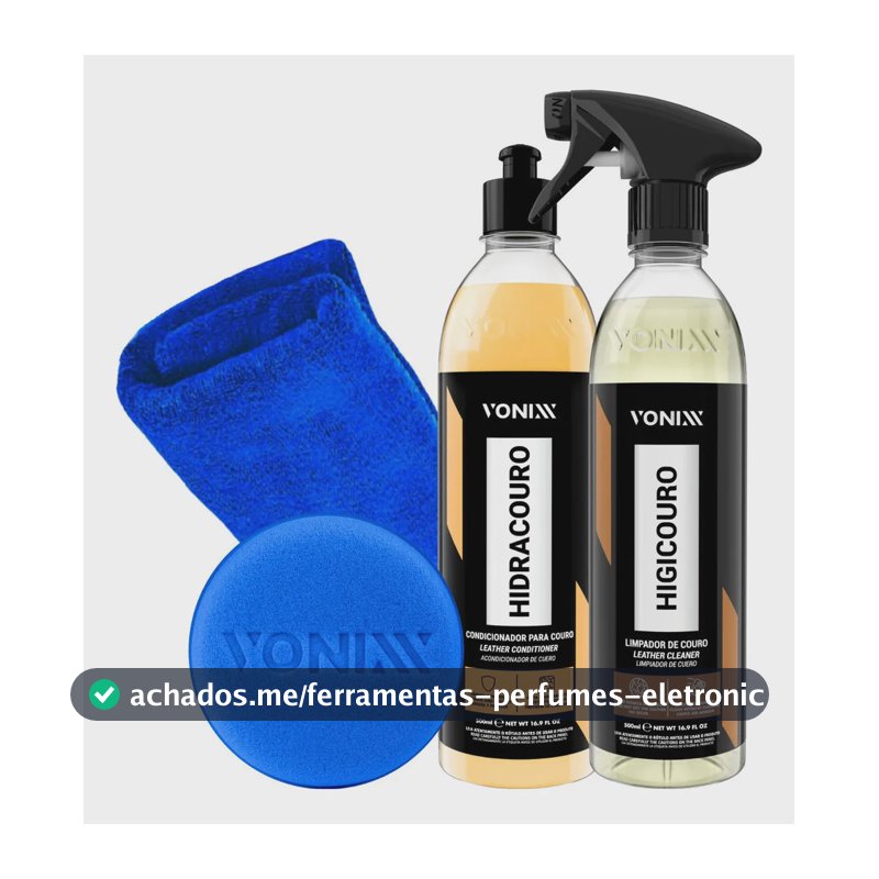 Kit Limpeza e Hidratação de Couro Vonixx com Acessórios Completo