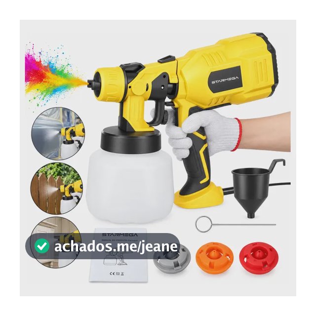 Pistola De Pintura Elétrica 550w Pulverizadora 1200ml 4 Bico