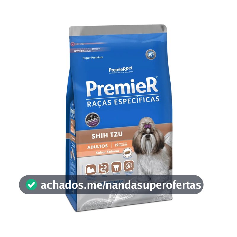 Alimento Premier Raças Específicas Shih Tzu Raças Específicas Shih Tzu para cão adulto de raza pequena sabor salmão