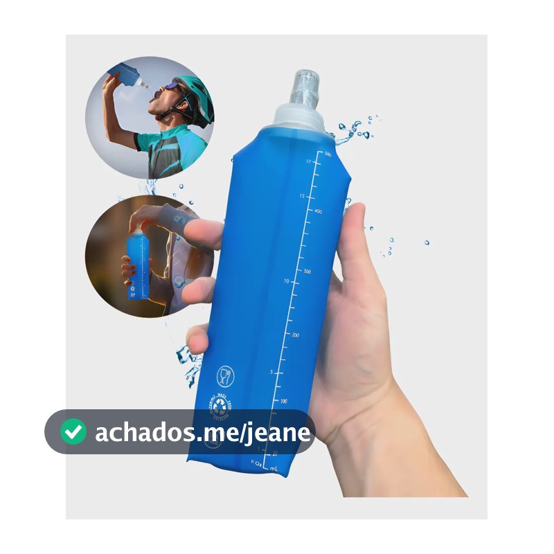 Garrafa De Água Mole Dobrável Corrida Silicone Squeeze Bike Azul
